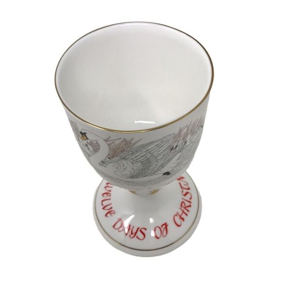 Royal Doulton Porcelain Goblet 7 Swans a Swimming 12 Days of Christmas Boxed - Picture 6 of 9